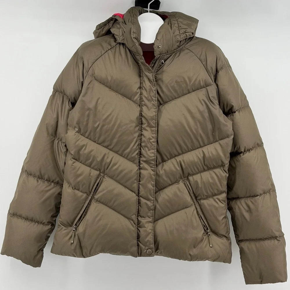 Vtg Y2K Nike Olive Green Down Feather Puffer Jacket Girls XL (16-18) Winter